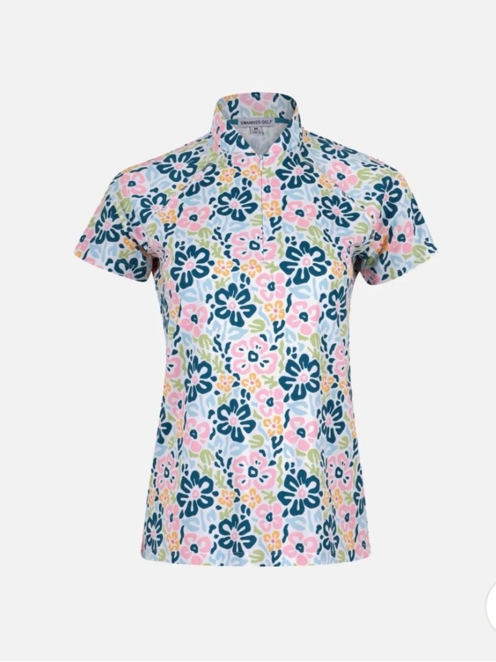 Swannies Golf Maria Short Sleeve Golf Polo - Pink, Teal, Yellow